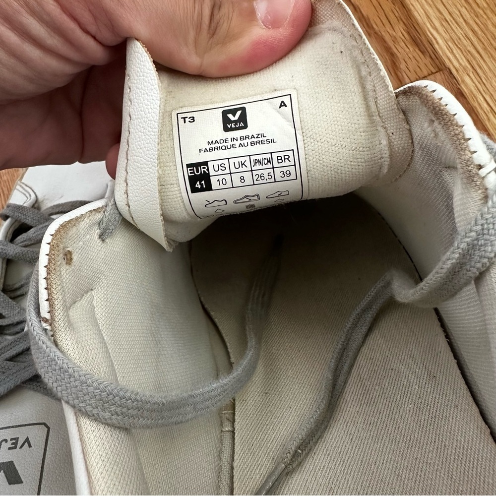 Veja Urca Nautico Lace Up Side Logo Sneaker White Grey Womens Size 10 - Picture 11 of 11